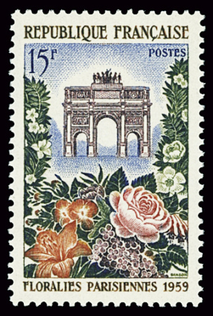 N°1189b 15f Arc du Carousel, variété Arc de Triomphe