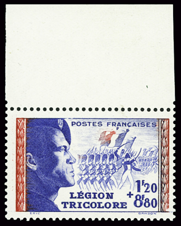 N°566C NON EMIS 1f20 +8f80 Légion Tricolore en bleu
