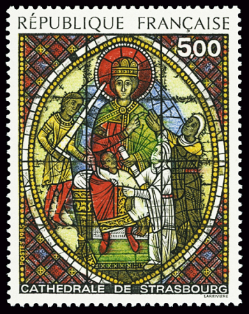 N°2363b 5f Vitrail de Strasbourg, variété vitrail jaune