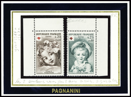 N°1366a/1367a avec variété de croix rouge cassée, neuf