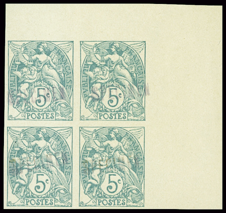 N°111 5c vert, surcharge violette SPECIMEN, ND, en