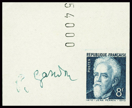 N°821 8fr J. Perrin, épreuve de luxe + le timbre ND