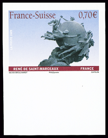 N°4393 France Suisse, variété sans René de Saint-Marceaux
