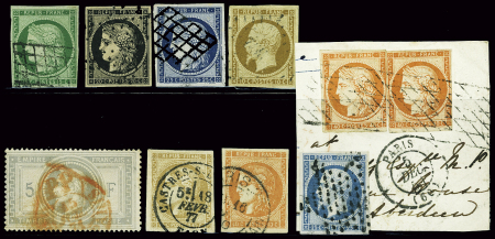 1849-1870 Lot de 10 timbres classiques, avec N°2, 3