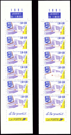 N°2689 Journée du Timbre 1991, carnet avec variété
