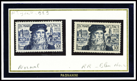 N°929 variété Bleu Noir, RR, neuf **, TTB