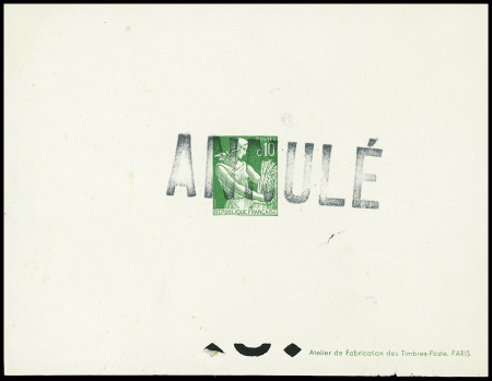 Lot de 4 épreuves de luxe, avec tampon "ANNULE" des