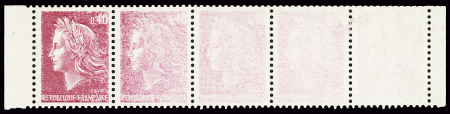 N°1536Be 40c rouge carminé, variété dégradé de couleur