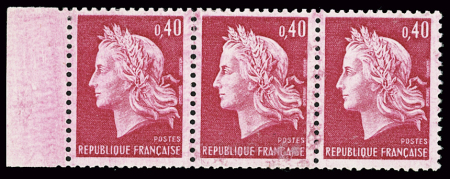 N°1536Be Marianne de Cheffer 40c rouge carminé, variété