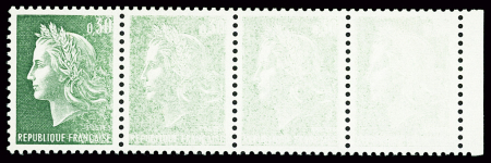 N°1536A Marianne de Cheffer  30c vert : variété impression