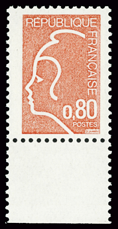 N°1862A 80c rouge Marianne de Durens, non émis, BdF,