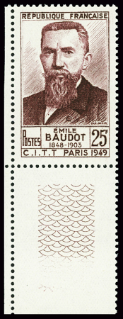 N°846A Emile Baudot, variété erreur de date, bdf, neuf