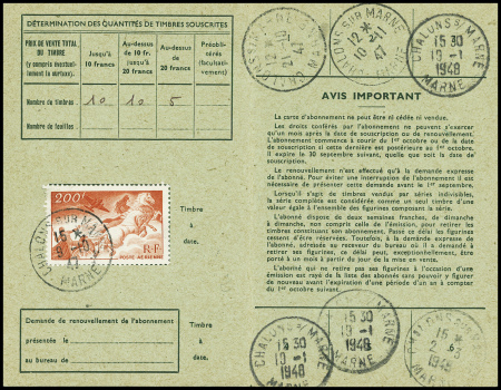 PA n°19 200F rouge obl Châlons sur Marne (1947) su