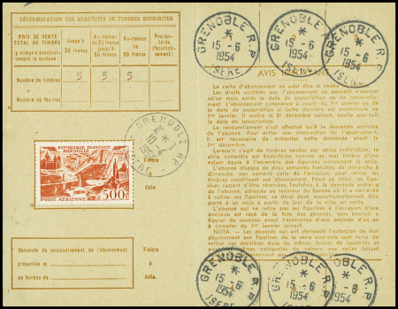 PA n°27 500F Marseille obl Grenoble RP (1954) sur 