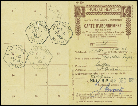 PA n°27 obl CAD "Metz RP Moselle" (1950) sur carte