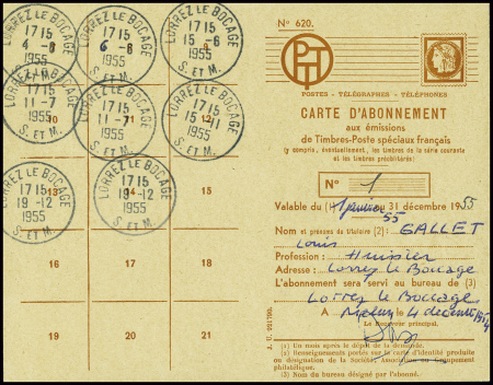 PA n°32 500F Magister obl Melun RP (1954) sur cart