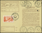 PA n°27 obl Metz RP (1949) sur carte d'abonnement 