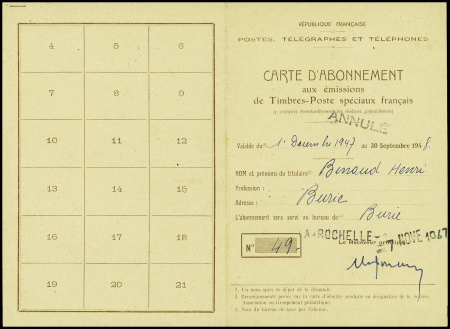 PA n°19 200F rouge obl La Rochelle RP (1947) sur c