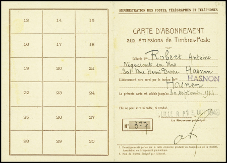 N°525 50F noir obl Lille RP (1943) sur carte d'abo