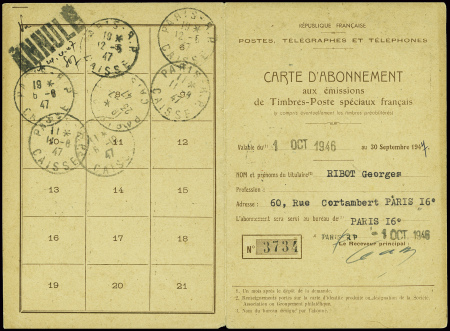 N°733 100F Gandon, obl grand CAD horoplan "Paris R