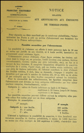 3 documents PTT imprimés de 3 pages "Notice relati