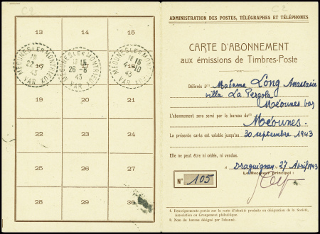 5 cartes d'abonnement AFF divers dont 2 AFF PA n+1