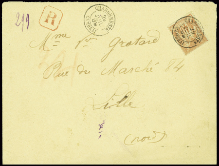 N°94 obl CAD "Chargements Cambrai" (1889) répété à