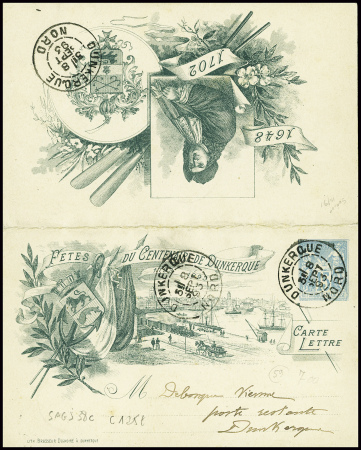 4 entiers cartes-lettres 15c Sage TSC centenaire d