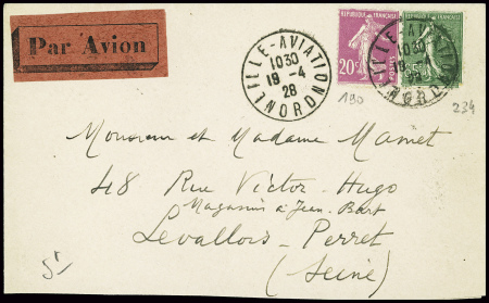 2 lettres par avion : n°159 + 202 et n°190 + 234 o