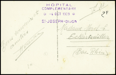 14 plis divers 1939 - 1945 dont hopitaux complémen