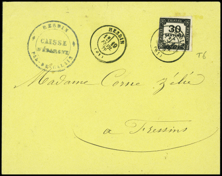 N°6 30c noir CAD T17 "Hesdin (61)" (1879 sur lettr