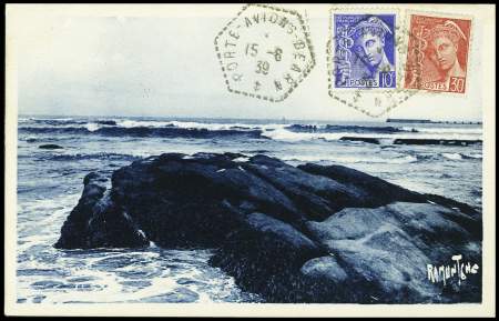 3 cartes postales : n°407 + 412 obl hex "Porte avi