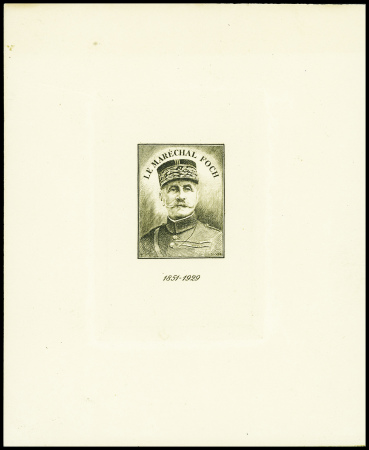 "Le maréchal Foch 1851 - 1929". Epreuve en noir d'