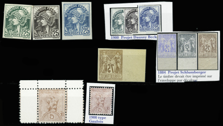 3 projets non dentelés type Daussy et Becker : têt