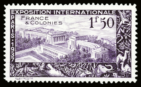 Projet de timbre non émis 1F50 violet Exposition i