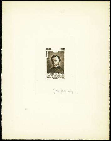 Epreuve d'artiste en brun de Louis Appia pour vign