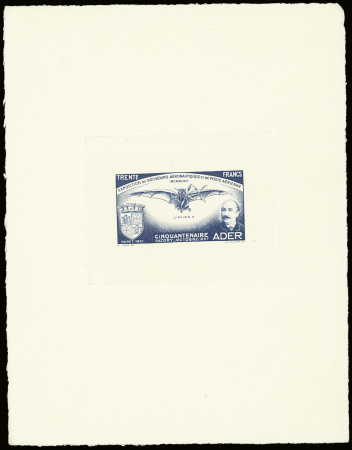 2 épreuves de luxe des vignettes 30F bleu cinquant