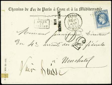 N°29 obl étoile 30 + CAD "Paris Bt Mazas" (1867) s