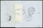 N°45 20c bleu foncé, 2 pièces, obl GC 941 + T17 "Chateauneuf-s-Charente