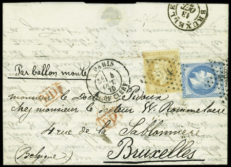 N°28 (pli d'archive) + n°29 obl étoile 24 + CAD "P