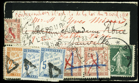 N°137 sur une petite lettre de deuil taxée à 2F10