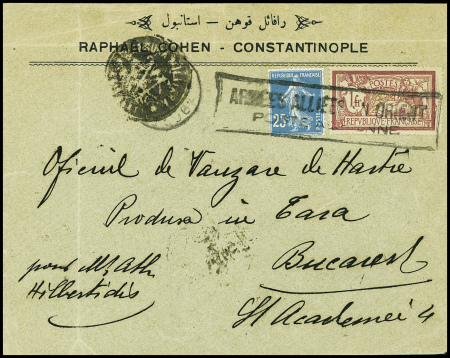 N°121 + 140 obl cachet rect noir "Armées alliées e