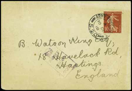 N°138 obl CAD anglais "Army post office S20" (10 d