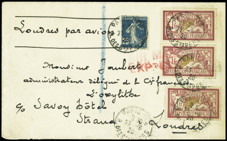 N°121, 3 pièces + n°140 obl Paris R. des St Pères 