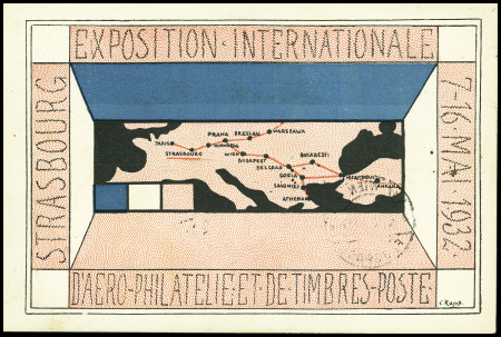 10.5.1932 Strasbourg - Sofia, carte postale de l'e