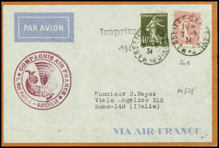 N°193 + 201 obl CAD "Marseille gare avion" (2.5.34
