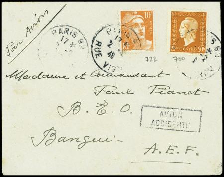 N°728 20F Dulac + 722, 10F Gandon obl Paris (2.2.4