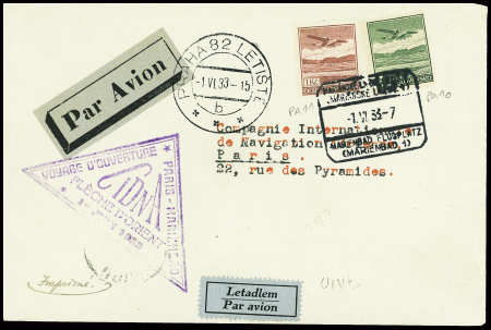 Tchécoslovaquie PA10 + PA11 obl CAD rect "Marienba