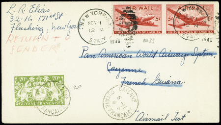 USA PA n°33 en paire obl New York (1.11.1946) sur 