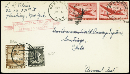 USA PA n°33 en paire obl New York (1.11.1946) sur 